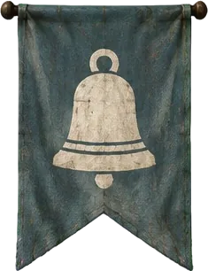 Panji abu laut bergambar lonceng